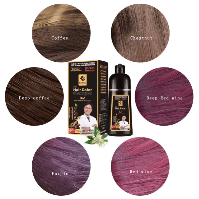 3 In 1 Instant Coloring Shampoo Natural Black Color for Men Women - Image 5